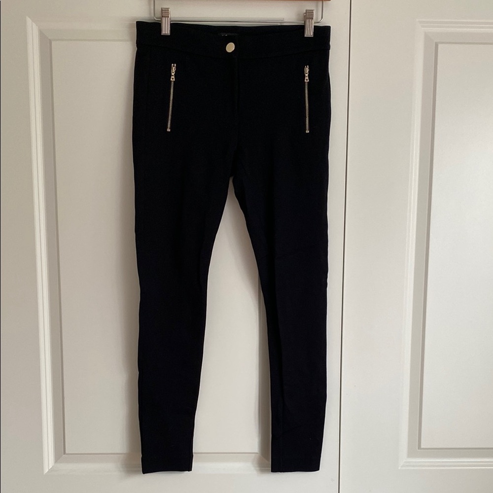 LOFT Black Jeggings with Mid- Waist and Tapered Leg.